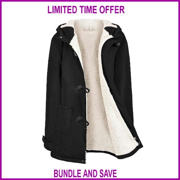 Sherpa Lined Winter Coat Fleece Jacket Zip Up Hoodie Warm Sweatshirt
